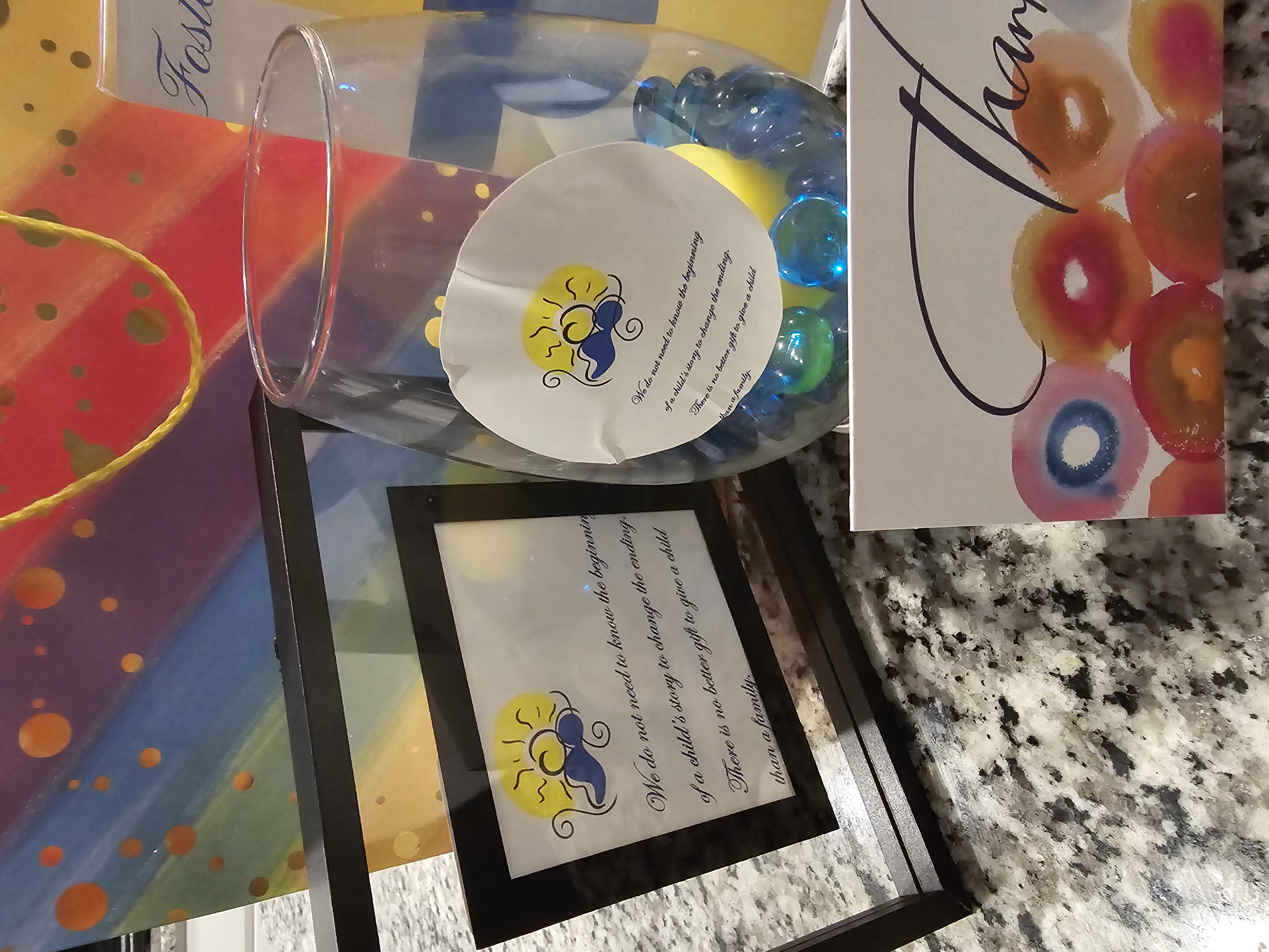 closeup of thank you gift